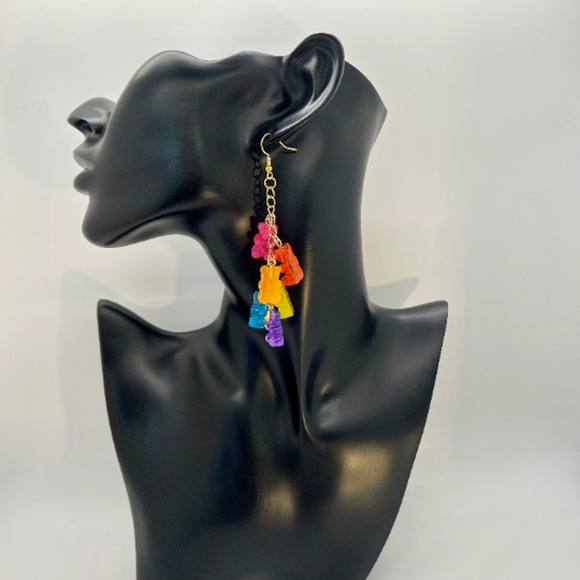 Gummy Bear Earrings - Chandelier Dangle Earrings - Y2K Kidcore Earrings - Picture 7 of 7